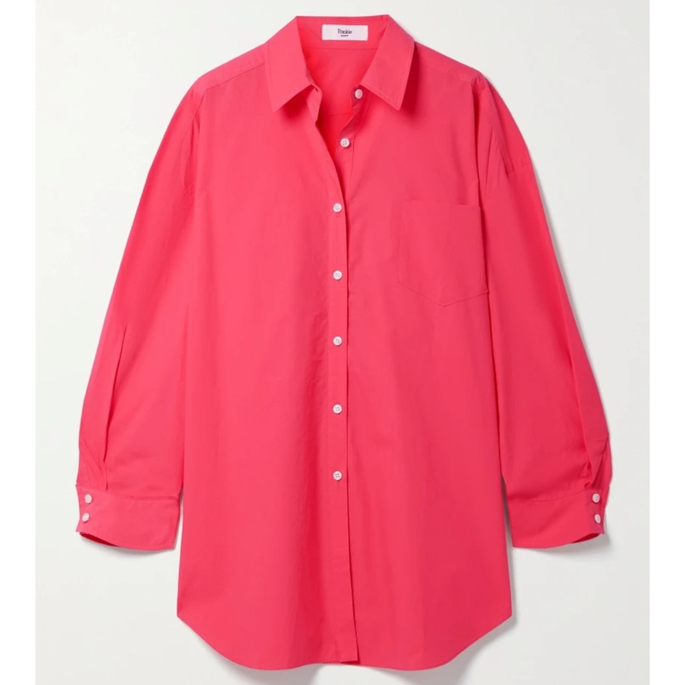 Frankie Shop barely worn XS/S Organic Cotton Button Down L/S Bright Pink